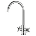 Brass Two Lever Swivel Kitchen Water Tap